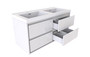 Murray 48" Gloss White Wall Mounted Modern Vanity - Double Sink