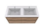 Murray 48" Teak Oak Wall Mounted Modern Vanity - Double Sink