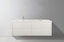 Murray 60" Gloss White Wall Mounted Modern Vanity - Double Sink