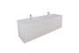 Murray 60" Gloss White Wall Mounted Modern Vanity - Double Sink