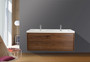 Murray 60" Rose Wood Wall Mounted Modern Vanity - Double Sink