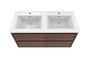 Murray 60" Rose Wood Wall Mounted Modern Vanity - Double Sink