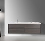 Murray 72" Grey Oak Wall Mounted Modern Vanity - Double Sink