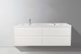 Murray 72" Gloss White Wall Mounted Modern Vanity - Double Sink