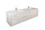 Murray 72" Marble White Wall Mounted Modern Vanity - Double Sink