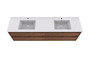 Murray 72" Rose Wood Wall Mounted Modern Vanity - Double Sink