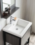 LAKE 24" FREESTANDING MODERN VANITY GREY WITH BLACK STAINLESS STEEL FRAME