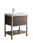 LAKE 30" FREESTANDING MODERN ROSEWOOD VANITY WITH CHROME STAINLESS STEEL FRAME