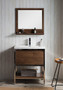 LAKE 30" FREESTANDING MODERN ROSEWOOD VANITY WITH CHROME STAINLESS STEEL FRAME