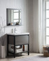 LAKE 30" FREESTANDING MODERN GREY OAK VANITY WITH MATTE BLACK STAINLESS STEEL FRAME