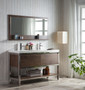 LAKE 60" FREESTANDING MODERN ROSEWOOD VANITY WITH CHROME STAINLESS STEEL FRAME