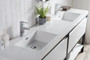 LAKE 84" FREESTANDING MODERN GLOSS WHITE VANITY WITH BLACK STAINLESS STEEL FRAME