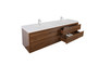 Murray 84" Rose Wood Wall Mounted Modern Vanity - Double Sink