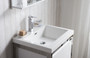 Lake 24" Glossy White Wall Hung Modern Bathroom Vanity with Chrome Stainless Steel Frame with Acrylic Sink