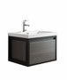 Lake 24" Grey Oak Wall Hung Modern Bathroom Vanity with Matte Black Stainless Steel Frame with Acrylic Sink