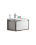 Lake 30" Glossy White Wall Hung Modern Bathroom Vanity with Chrome Stainless Steel Frame with Acrylic Sink