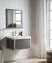 Lake 30" Grey Oak Wall Hung Modern Bathroom Vanity with Chrome Stainless Steel Frame with Acrylic Sink