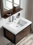 Lake 30" Rosewood Wall Hung Modern Bathroom Vanity with Matte Black Stainless Steel Frame with Acrylic Sink