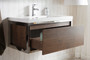 Lake 36" Rosewood Wall Hung Modern Bathroom Vanity with Chrome Stainless Steel Frame with Acrylic Sink