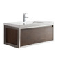 Lake 42" Rosewood Wall Hung Modern Bathroom Vanity with Chrome Stainless Steel Frame with Acrylic Sink