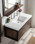 Lake 42" Rosewood Wall Hung Modern Bathroom Vanity with Matte Black Stainless Steel Frame with Acrylic Sink