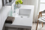 Lake 48" Glossy White Wall Hung Modern Bathroom Vanity with Chrome Stainless Steel Frame with Acrylic Sink