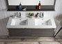 Lake 60" Grey Oak Wall Hung Modern Bathroom Vanity with Chrome Stainless Steel Frame with Acrylic Sink