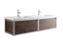Lake 72" Rosewood Wall Hung Modern Bathroom Vanity with Chrome Stainless Steel Frame with Acrylic Sink