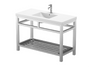 PC 48" VANITY STAINLESS STEEL CONSOLE W/ WHITE ACRYLIC SINK - BRUSHED NICKLE