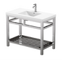 PC 42" STAINLESS STEEL CONSOLE W/ WHITE ACRYLIC SINK - CHROME