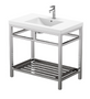 PC 36" STAINLESS STEEL CONSOLE W/ WHITE ACRYLIC SINK - CHROME