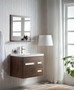 Alma 30 Wall Mounted Modern Bathroom Vanity with Drawers on Right Side -Rosewood