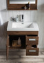 Alma 30 Wall Mounted Modern Bathroom Vanity with Drawers on Right Side -Rosewood