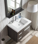 Alma 30 Wall Mounted Modern Bathroom Vanity with Drawers on Left Side - Gray Oak