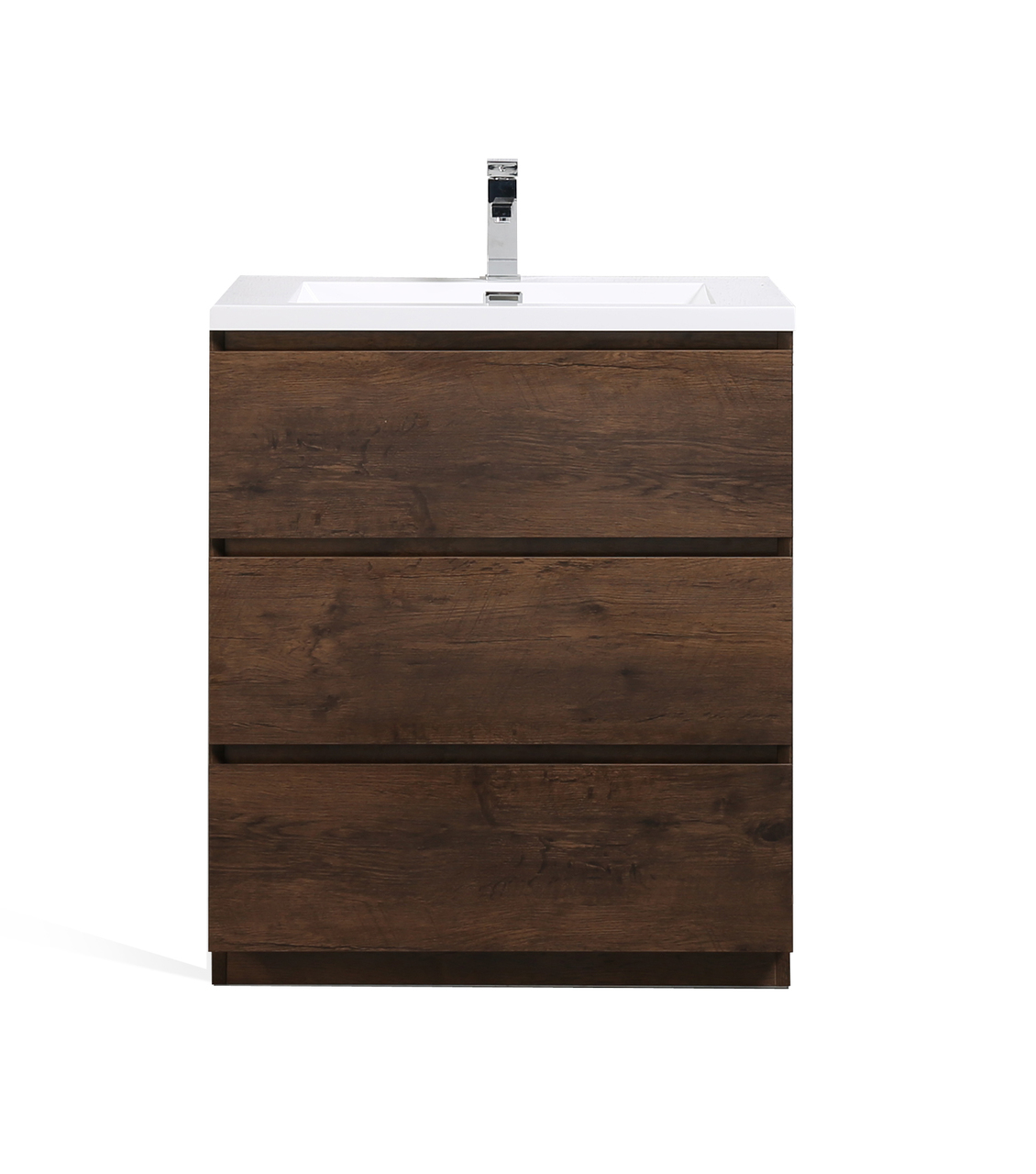 Moa 30 Rosewood Modern Bathroom Vanity W 3 Drawers And Acrylic Sink Los Angeles Vanity