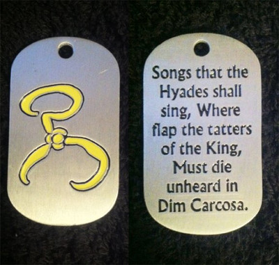 Yellow Sign Dog Tag Yellow Sign Dog Tag
