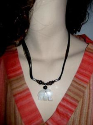 SALE ELEPHANT Animal Marble Necklace Pendant  Chain N7