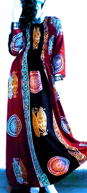 Long Sleeved Smocked Maxi Dress - Fits many sizes