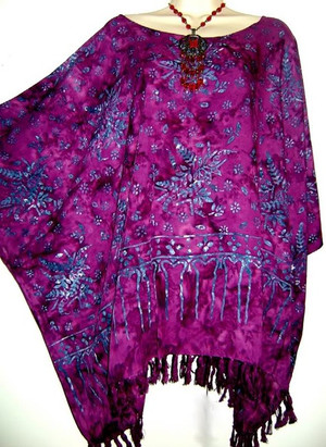 SARAWAK Rayon Buttersoft Kaftan Top Plus Blouse in Black, Blue, Orange  - Fits many sizes