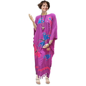 RIA Butterflies and Dragonflies Hand Drawn Kaftan in Buttersoft Rayon Fabric - Freesize RIA Butterflies and Dragonflies Hand Drawn Kaftan in Buttersoft Rayon Fabric - Freesize