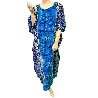 FIJI 100% Cotton Traditional Batik Long Kaftan Dress - Freesize