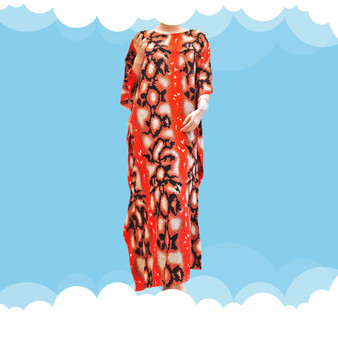 Snake Print Ladies Kaftan Long Ethnic Hand Made Vibrant Large Womens Cool Motif