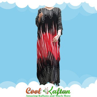 BORNEO Soft Tie Dyed Leaf Kaftan Caftan Cool Long Ladies Summer Dress Plus Beach Cover Up