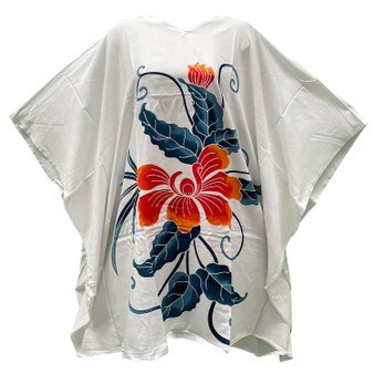 Poncho Orchid Floral T-Shirt Blouse Flowing Top Short Flower Ladies Womens Hand Made Luxury 