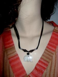 SALE ELEPHANT Animal Marble Necklace Pendant  Chain N7