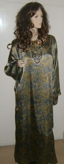Silky Moroccan Arabic Dress Jilbab Kaftan Abaya M, L, XL, XXL dF