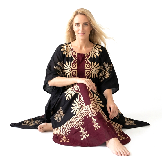 LANGKAWI 100% Cotton Long Kaftan Long Hand Made Plus Dress