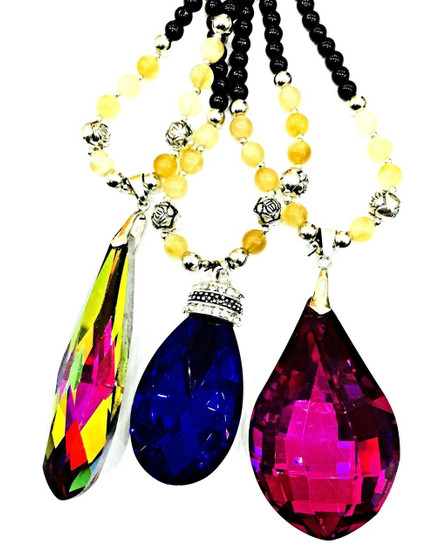 WOW Big Gem Jewellery Pendant Long Chain Chunky Statement Beads Necklace