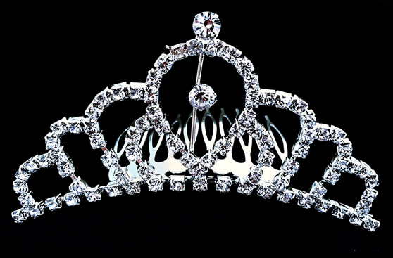 New 70% Off QUEEN Tiara Crown Slide Comb Diamonte Silver Bridal Bridesmaid Brides