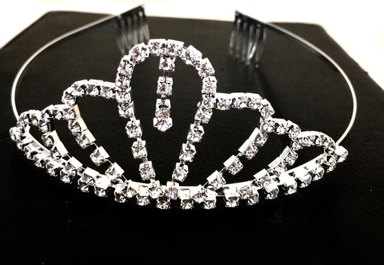 DANGLE Crown Diamonte Tiara Bridal Bridesmaid Princess Wedding Party Headband 
